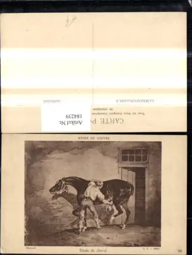184239,Künstler Ak Gericault Etude de cheval Mann Pferd Tier