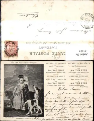 184603,Künstler Ak Ant. Van Dyck Enfant et Levriers Kind m. Hunden Hund
