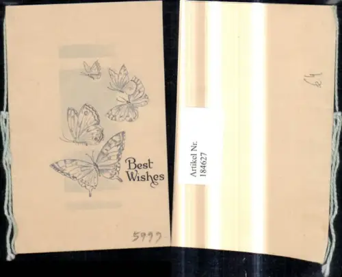 184627,Klappkarte Tiere Schmetterling Insekten Best Wishes Christmas Weihnachten