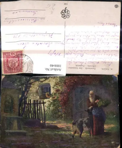 188840,Künstler Ak K. Rasek Der Einsiedler Ziege Tiere