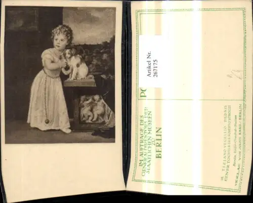 267175,Künstler Ak Tiziano Vecellio Bildnis Tochter Roberto Strozzi m. Tiere Hund