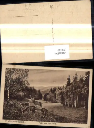 268119,Künstler Ak Tiere Wild Hirsch Rehe Im Waldkönigsreich Motiv a. d. Harz