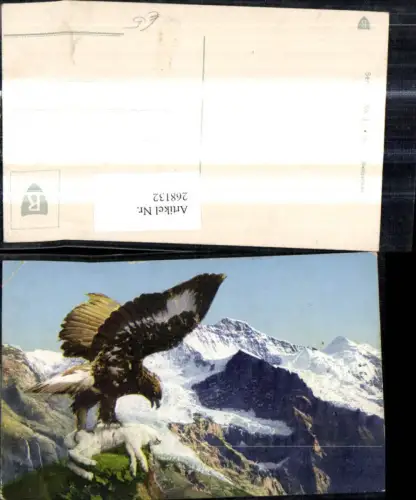 268132,Tiere Vogel Adler m. Schneehase als Beute Bergkulisse