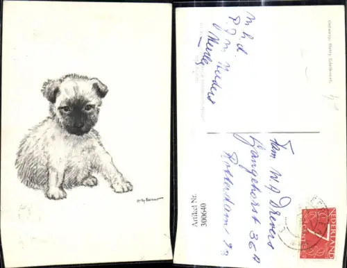 300640,Künstler Ak Hetty Edelkoort Tiere Hund Welpe