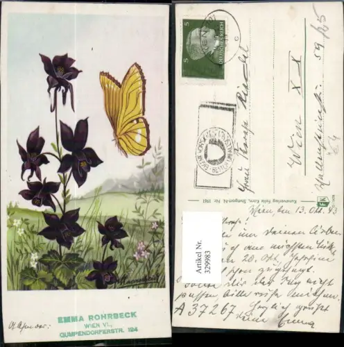 329983,Künstler Ak Schmetterling Insekten Blumen
