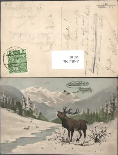 389101,Tiere Röhrender Hirsch Bergkulisse Jagd pub V. K. Vienne 5264