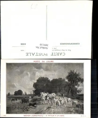 389110,Künstler Ak Constant Le Retour a la Ferme Troyon Tiere Rinder Ochsen Schafe Hunde