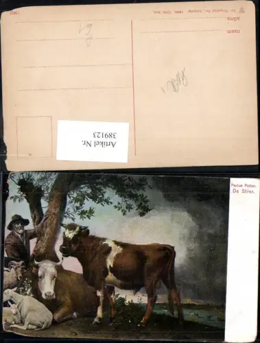 389123,Künstler Ak Paulus Potter Tiere De Stier Rinderart