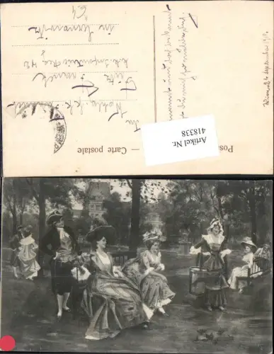 418338,Künstler Ak Vogel Vögelfütterung Männer u. Frauen Vögel