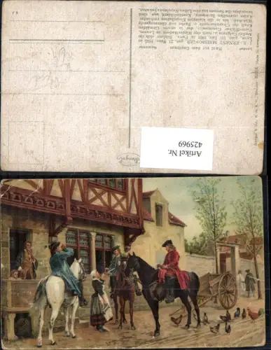 425969,Künstler Ak J. L. Ernest Meissonier Pferde Rast v. d. Gasthaus Wirtshaus pub Stengel Co 29264