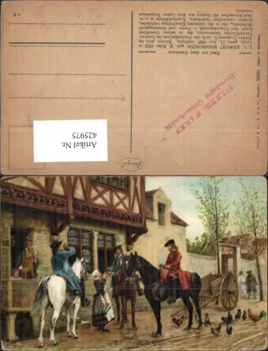 425975,Künstler Ak J. L. Ernest Meissonier Rast v. d. Gasthaus Pferde pub Stengel Co 29264