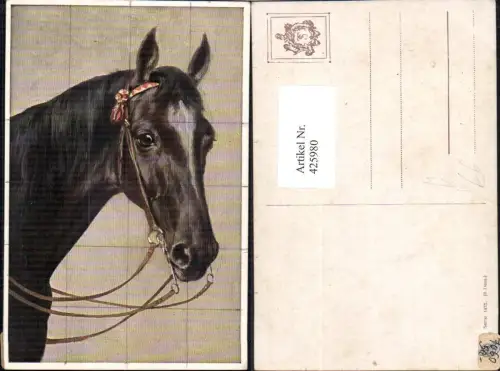 425980,Künstler Ak Pferd Schwarzer Kopf pub Theo Stroefer 1422