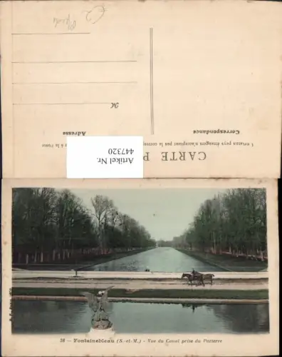 447320,Fontainebleau Vue du Canal prise du Parterre Tiere Pferde