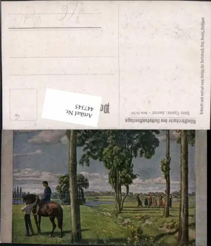 447345,Künstler AK Hans Thoma Sommer Tier Pferd pub Volkskunstverlag 34/315