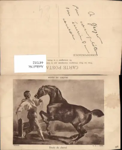 447352,Künstler AK Gericault Etude de cheval Tier Pferd