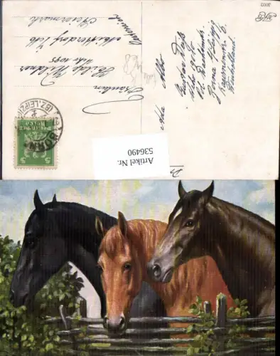 536490,tolle Künstler AK Pferde Pferd