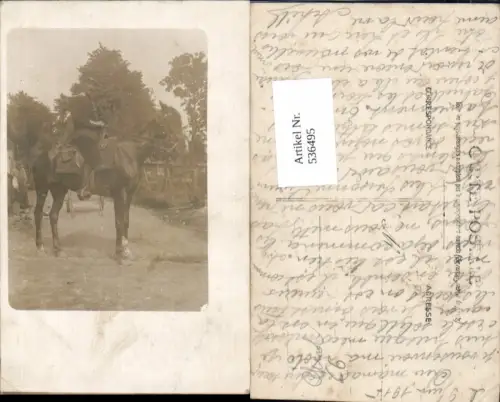 536495,tolle Foto-AK Pferd Soldat