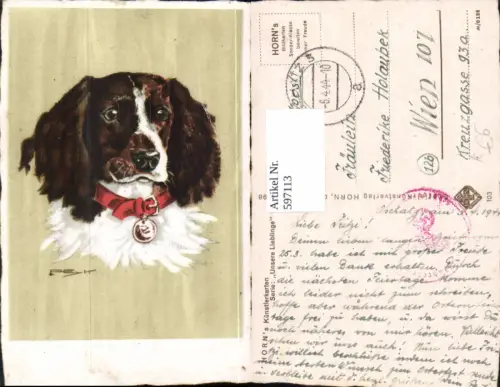 597113,Künstler Ak P. Eyk Portrait Hund Tiere