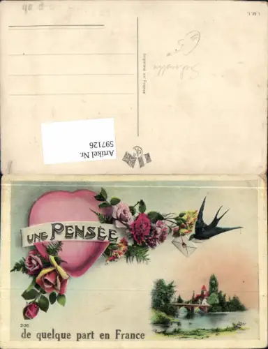 597126,Schwalbe als Postbote Brief Herz Liebe Vogel Tiere