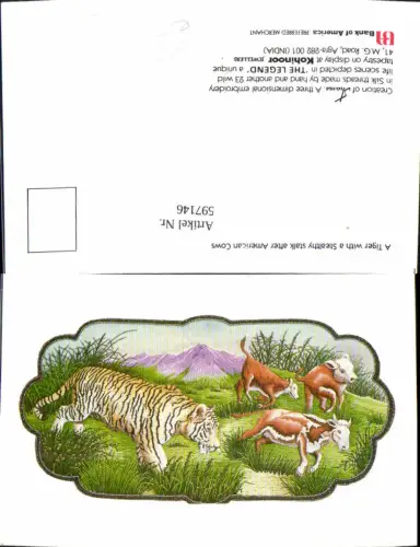 597146,Künstler Ak A Tiger with a Stealthy stalk after American Gows Tiere