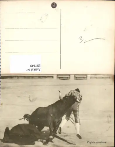 597149,Foto Ak Stier Stierkampf Cogida aparatosa Tiere