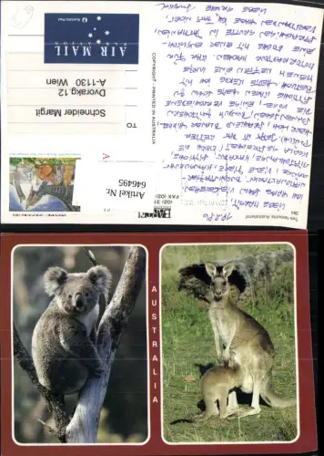 646495,Mehrbild Ak Two favourite Australians Koala Kängurus