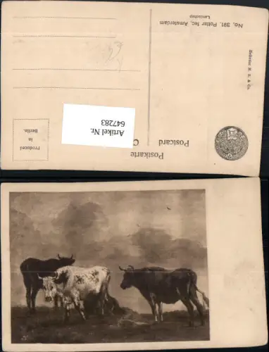 647283,Künstler Ak Potter fec. Landschap Rinder Kühe Tiere