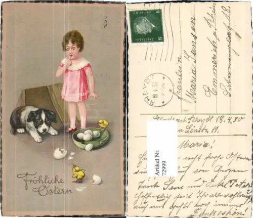 72999,Ostern Hund Bernhardiner Mädchen Küken