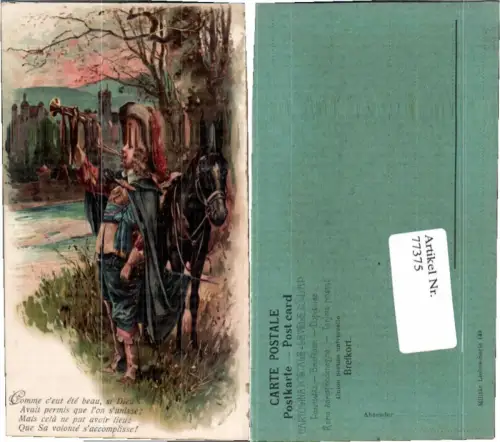77375,Präge AK Pferd Trompeter Trompete SEHR SCHÖN