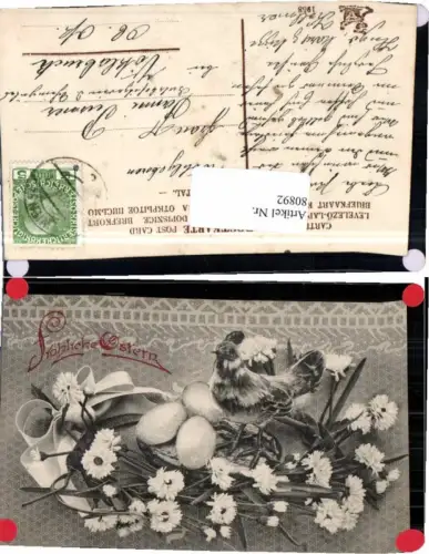 80892,Ostern Vogel Eier Nest Vogelnest 1908
