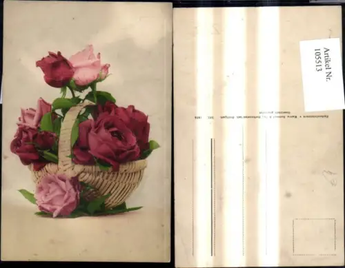 105513,Blumen Rote Rosen Korb