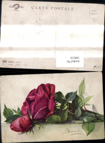 180216,Künstler Ak Barde Rote Rosen Blüte Knospen