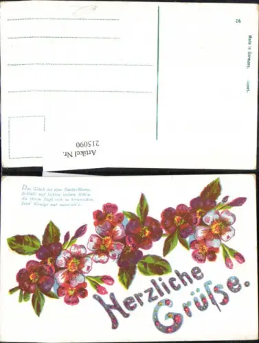 215090,Litho Vegetation Blumen Spruch Text