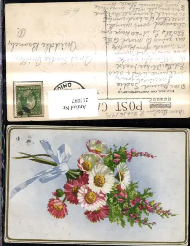 215097,Präge Ak Blumen Strauß Schleife
