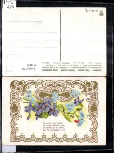 215098,Präge Litho Vegetation Blumen Ornament Spruch Text