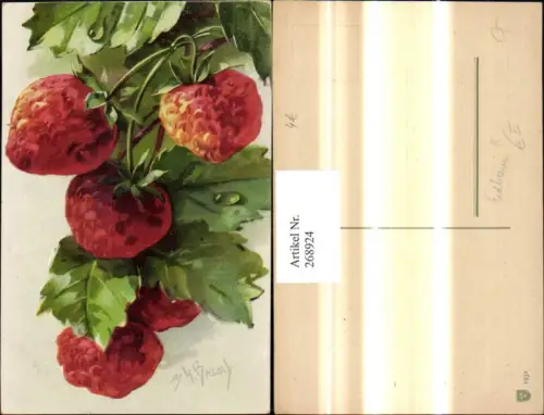268924,Künstler Ak M. M. Brasch Erdbeeren Fürchte Obst