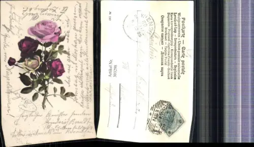 303298,Künstler Ak Blumen Rosa Rote Gelbe Rose Blüten