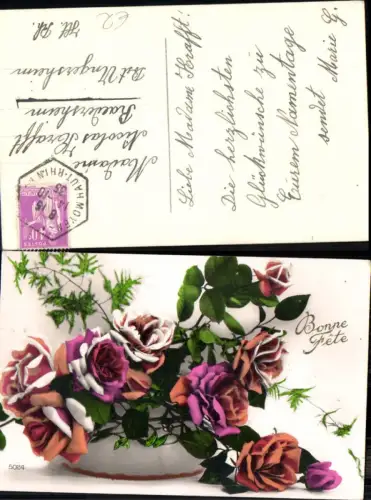329354,Foto Ak Rosen Bonne Fete Blumen