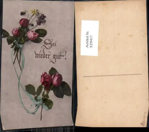 329417,Blumen Rosen Veilchen Sträuße m. Schleife verbunden Sei wieder gut