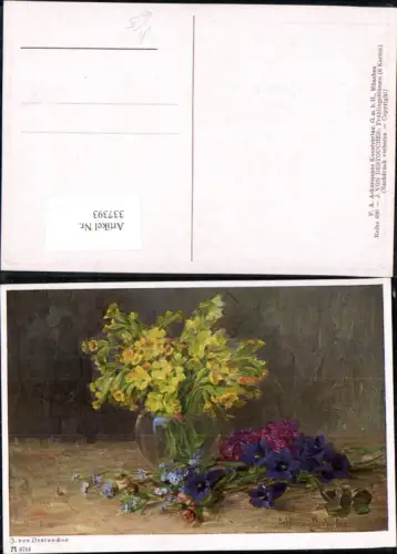 337393,Künstler Ak J. von Destouches Frühlingsblumen Blumen pub Ackermann 6714