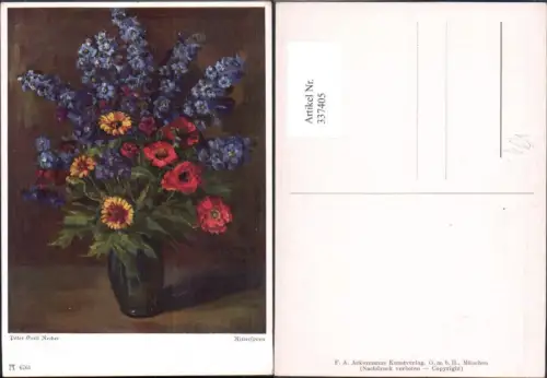 337405,Künstler Ak Peter Emil Recher Rittersporn Blumen pub Ackermann 6761