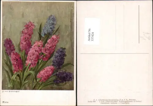 337424,Künstler Ak J. von Destouches Frühlingsblumen Blumen pub Ackermann 6718