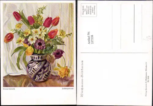 337538,Künstler Ak Gertrud Heinrich Frühlingsstrauß Blumen pub Wiechmann 9168