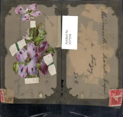 337558,Material Ak Aufgeklebte Veilchen Blüten Blumen
