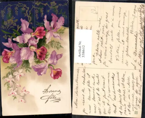 338612,Künstler Ak Blumen Orchidee Bonne fete