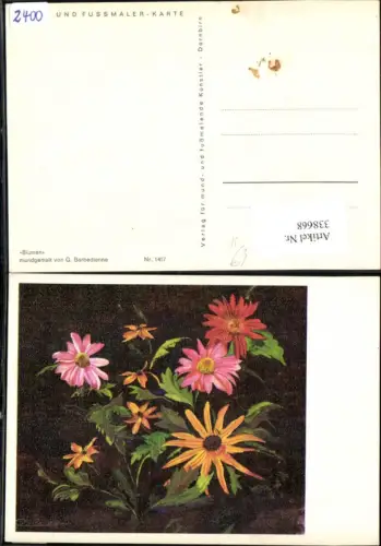 338668,Künstler Ak G. Barbedienne mundgemalt Blumen Sonnenhut