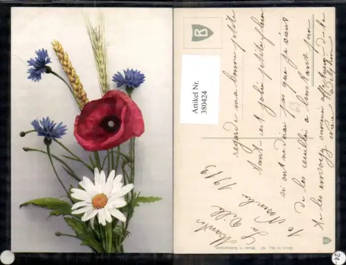 380424,Blumen Kornblume Klatschmohn Margerite Getreideähre