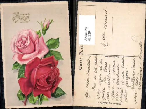 411329,Blumen Rosa u. Rote Rosen Blüten Wassertropfen