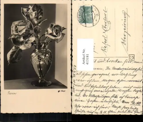 413181,Blumen Rosen Vase