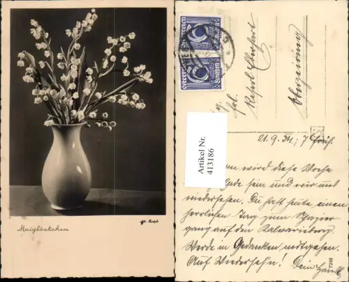 413186,Maiglöckchen Blumen Vase